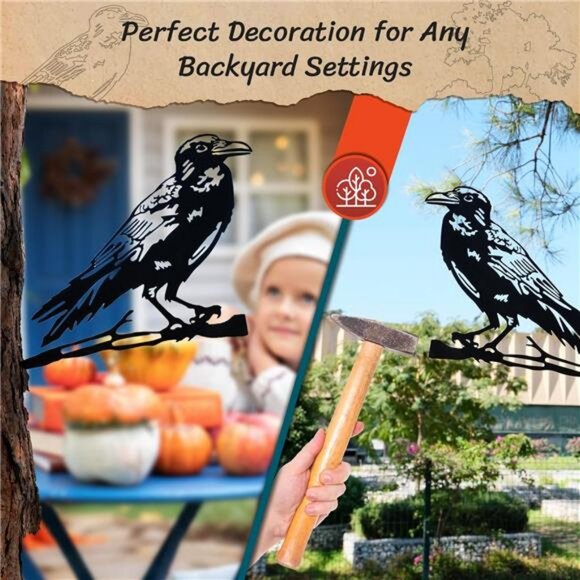 Halloween Raven Decor - Black Bird Silhouette & Black Crows Halloween Decor - Picture 5 of 7